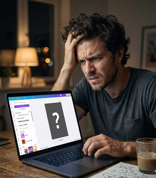 Pessoa frustrada no computador